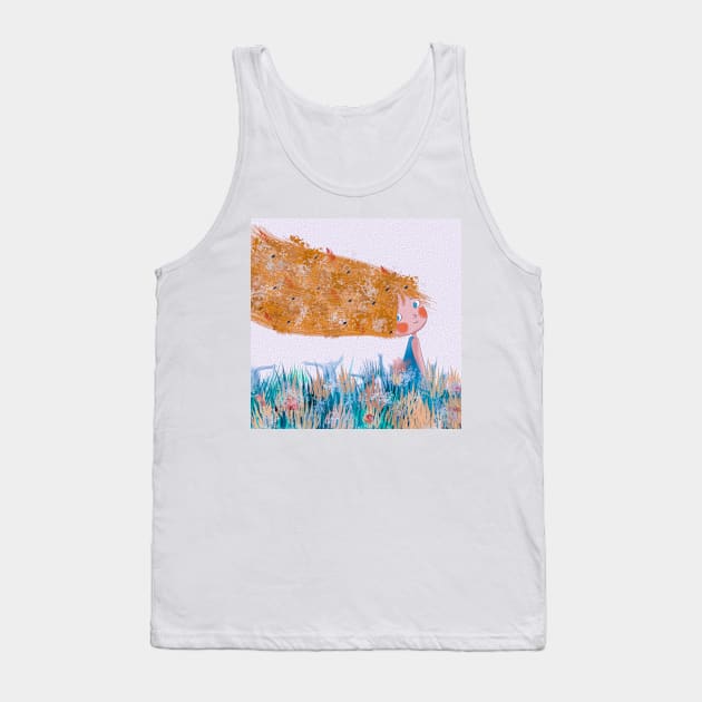 Floral Tresses of Resilience: Lily's Journey of Growth and Inspiration Tank Top by IstoriaDesign